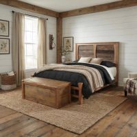 Barn Wood Chest: Some lifestyle images are created with AI for visualization purposes. Crafted from natural solid wood, each piece is unique and will vary.