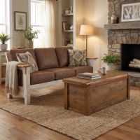 Barn Wood Chest: Some lifestyle images are created with AI for visualization purposes. Crafted from natural solid wood, each piece is unique and will vary.