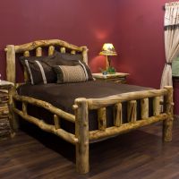 Aspen Mountain Snowload I Full Bed--Clear finish, Standard logs, Standard 5-6" corner log posts