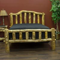 Aspen Mountain Snowload I Bed--Clear finish, Standard logs, Standard 5-6" corner log posts