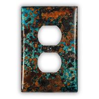 Mystic Topaz 1 Outlet Copper Switch Plate