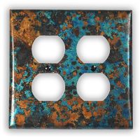Mystic Topaz 2 Outlet Copper Switch Plate