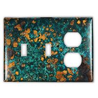 Mystic Topaz 2 Toggle 1 Outlet Copper Switch Plate