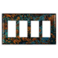 Mystic Topaz 4 Rocker/GFI Copper Switch Plate