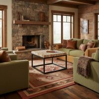Wood and Steel Coffee Table: Some lifestyle images are created with AI for visualization purposes. Crafted from natural solid wood, each piece is unique and will vary.