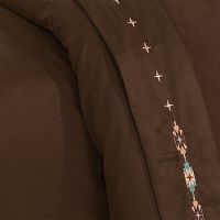 Embroidered Navajo Sheets in Chocolate