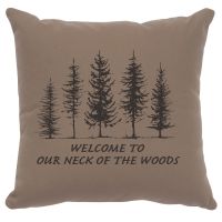 Neck Of The Woods Image Decor Pillow - Taupe Cotton
