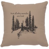 Not All Who Wander Image Decor Pillow - Alabaster Cotton