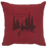 Not All Who Wander Image Decor Pillow - Brick Cotton