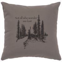 Not All Who Wander Image Decor Pillow - Chrome Cotton