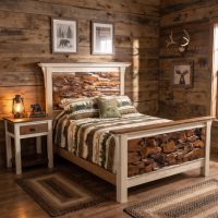 Rustic 1 Drawer Nightstand: Some lifestyle images are created with AI for visualization purposes. Crafted from natural solid wood, each piece is unique and will vary.