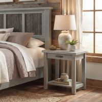 Cottage Nightstand: Some lifestyle images are created with AI for visualization purposes. Crafted from natural solid wood, each piece is unique and will vary.
