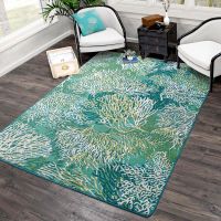Oceanic Blooms Rug - Aqua