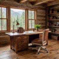 Solid Wood Desk: Some lifestyle images are created with AI for visualization purposes. Crafted from natural solid wood, each piece is unique and will vary.