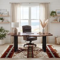 Real Wood Desk: Some lifestyle images are created with AI for visualization purposes. Crafted from natural solid wood, each piece is unique and will vary.
