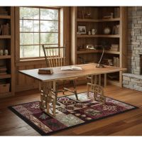 Modern Rustic Desk: Some lifestyle images are created with AI for visualization purposes. Crafted from natural solid wood, each piece is unique and will vary.