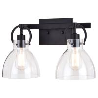 Ogden 2-Light Matte Black Vanity Light