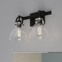 Ogden 2-Light Matte Black Vanity Light