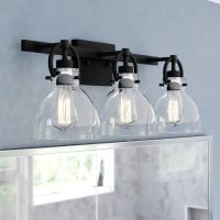 Ogden 3-Light Matte Black Vanity Light