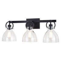 Ogden 3-Light Matte Black Vanity Light