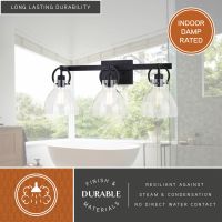 Ogden 3-Light Matte Black Vanity Light