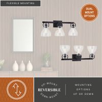 Ogden 3-Light Matte Black Vanity Light