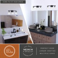 Ogden 3-Light Matte Black Vanity Light