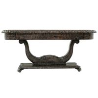 Old World Style Hand Carved Sofa Table - Antique Black
