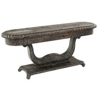 Old World Style Hand Carved Sofa Table - Antique Black