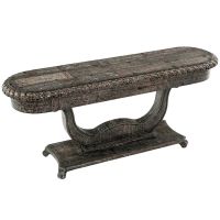 Old World Style Hand Carved Sofa Table - Antique Black