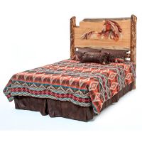 Hand Carved Log Bed