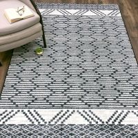 Patterned Stripe Rug - Fresh Blue