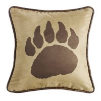 Faux suede bear claw pillow
