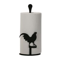 Wrought Iron Rooster Paper Towel Stand