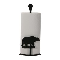 Wrought Iron Bear Paper Towel Stand
