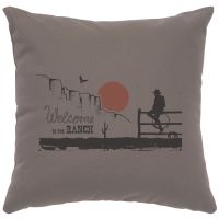 Ranch Welcome Image Decor Pillow - Chrome Cotton