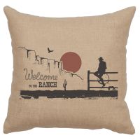 Ranch Welcome Image Decor Pillow - Natural Linen