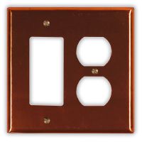 Raw Copper 1 Rocker/GFI 1 Outlet Copper Switch Plate