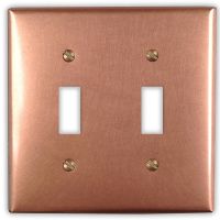 Raw Copper 2 Toggle Copper Switch Plate