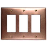 Raw Copper 3 Rocker/GFI Copper Switch Plate