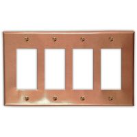 Raw Copper 4 Rocker/GFI Copper Switch Plate
