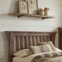 Barn Wood Headboard: Some lifestyle images are created with AI for visualization purposes. Crafted from natural solid wood, each piece is unique and will vary.