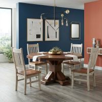 Dining Table: Some lifestyle images are created with AI for visualization purposes. Crafted from natural solid wood, each piece is unique and will vary.