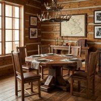 Barnwood Dining Table: Some lifestyle images are created with AI for visualization purposes. Crafted from natural solid wood, each piece is unique and will vary.