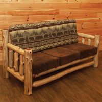 Rust Valley Red Cedar Log Sante Fe Sofa - Bear Run & Palomino Tobacco Fabrics
***Please Note: This image shows an outdated version of the sofa. The new version does not have a lower log in the front.***