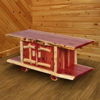 Rust Valley Red Cedar Log Storage Coffee Table