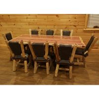 Red Cedar Stump Dining Table Set- 42" W x 72" L