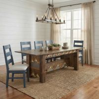 Barnwood Dining Table: Some lifestyle images are created with AI for visualization purposes. Crafted from natural solid wood, each piece is unique and will vary.