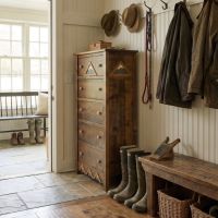 5 Drawer Chest: Some lifestyle images are created with AI for visualization purposes. Crafted from natural solid wood, each piece is unique and will vary.