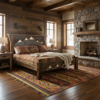 Handcrafted Barnwood Bed: Some lifestyle images are created with AI for visualization purposes. Crafted from natural solid wood, each piece is unique and will vary.